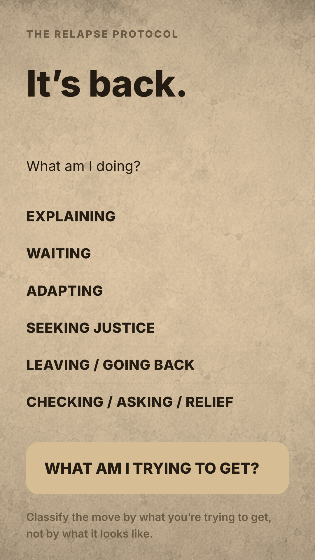 Relapse Protocol — it's back