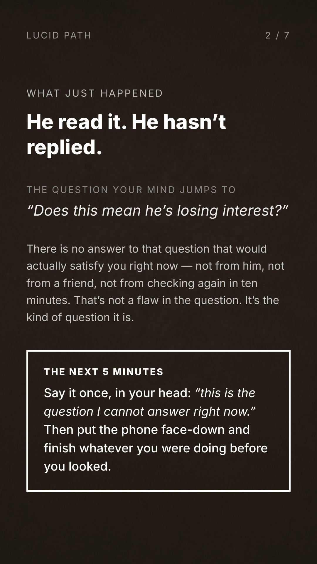 Caught Decoding — he read it, no reply